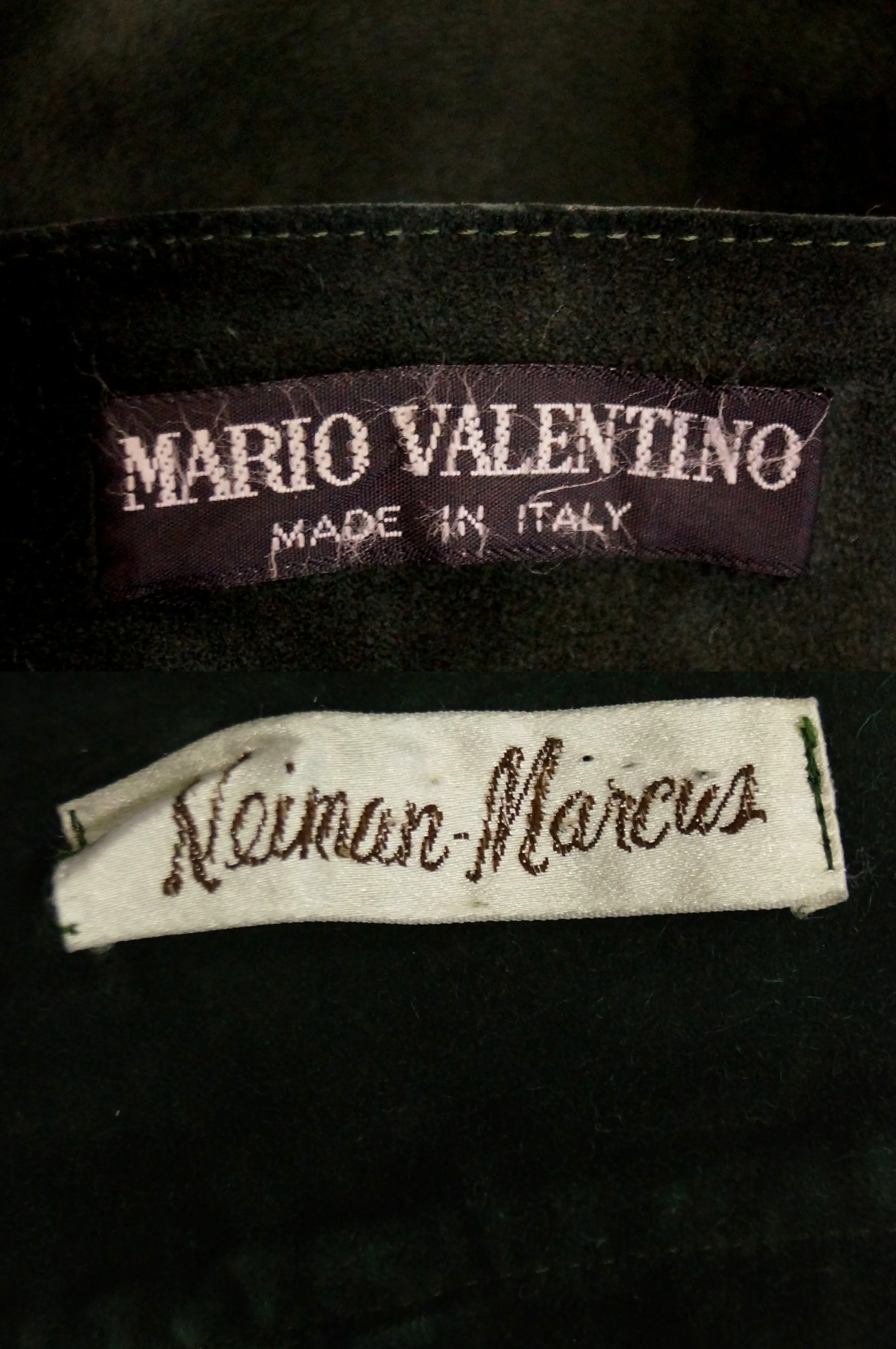 1970s Mario Valentino Pine Green Italian Suede Skirt