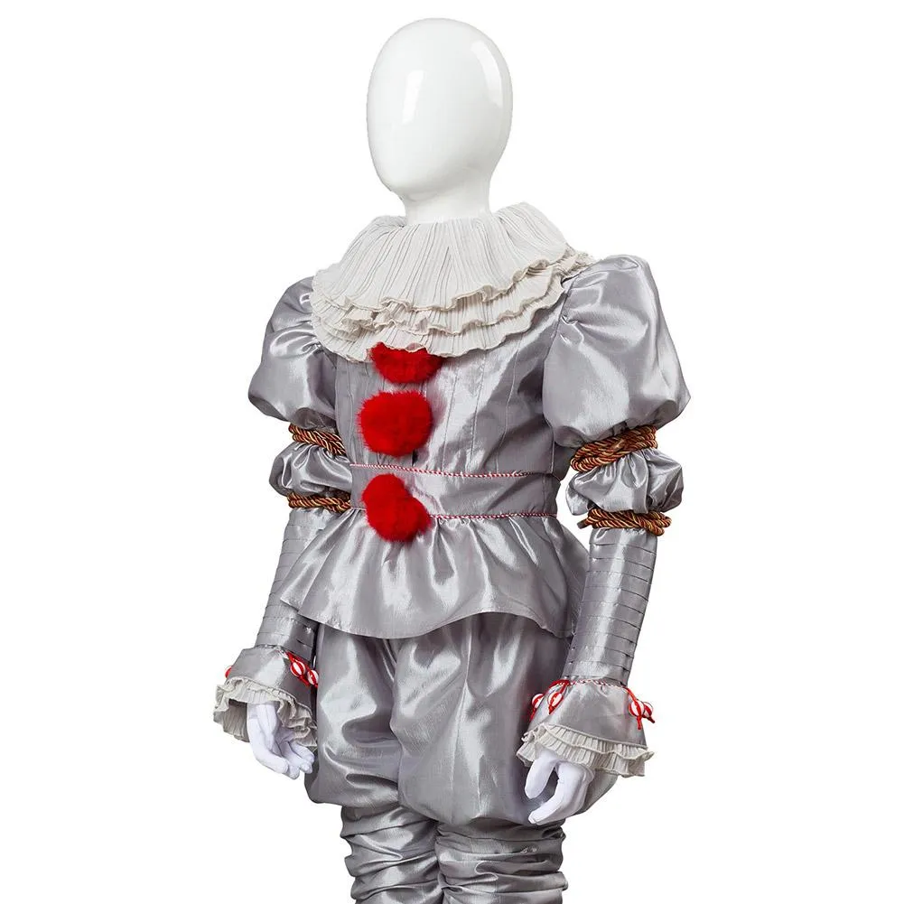 2019 IT 2 Pennywise The Clown Outfit Suit Halloween Cosplay Costume for Kids Children