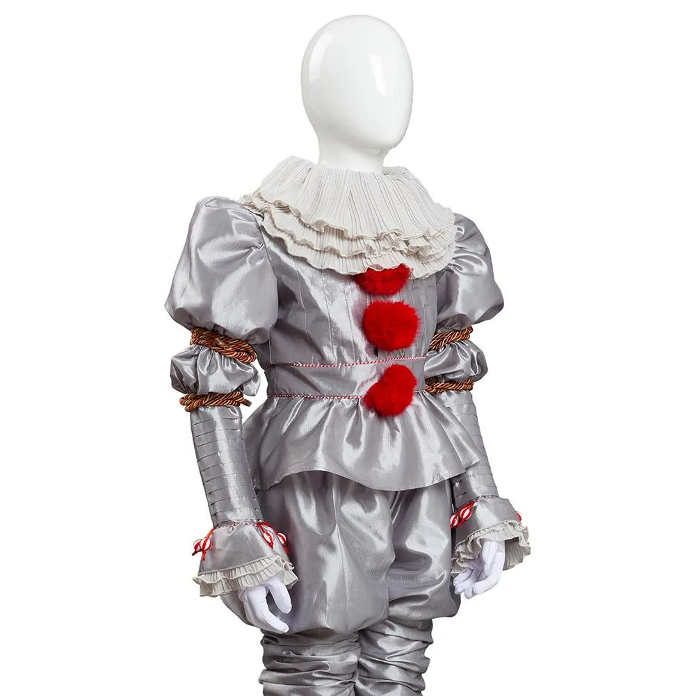 2019 IT 2 Pennywise The Clown Outfit Suit Halloween Cosplay Costume for Kids Children