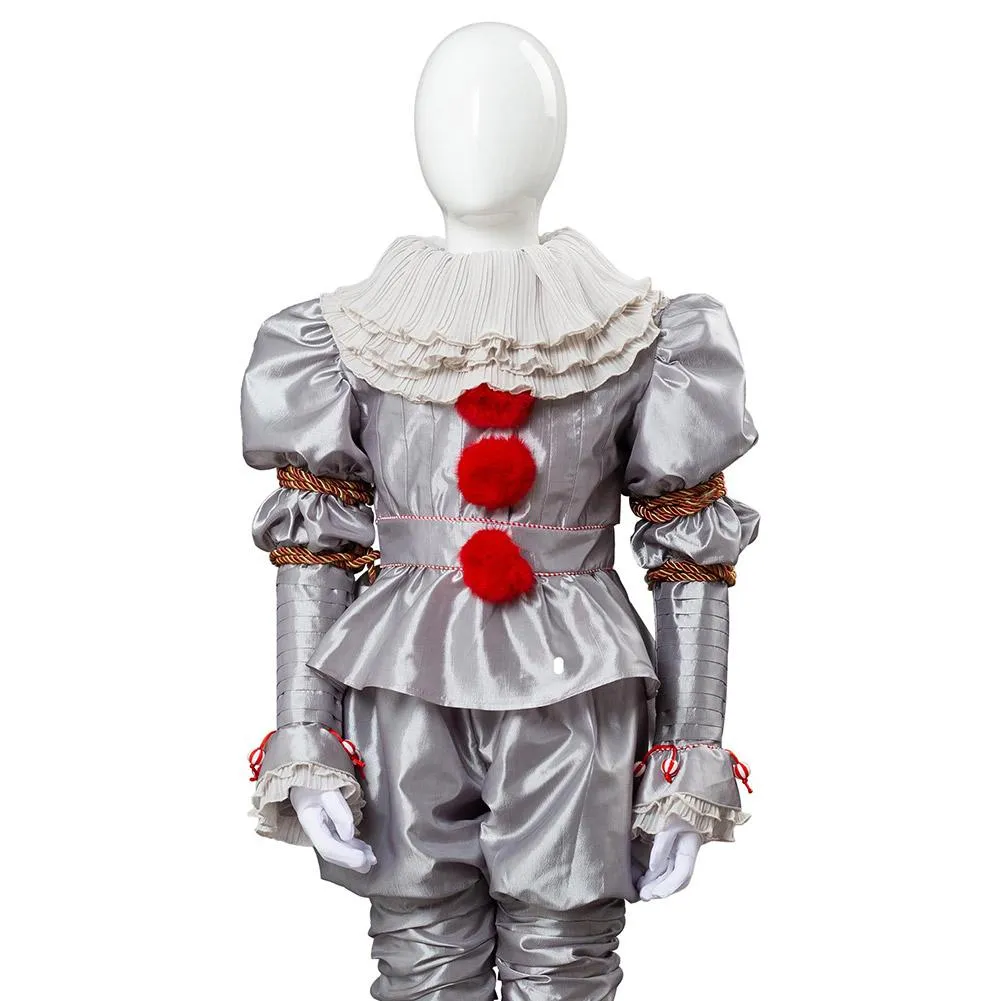 2019 IT 2 Pennywise The Clown Outfit Suit Halloween Cosplay Costume for Kids Children