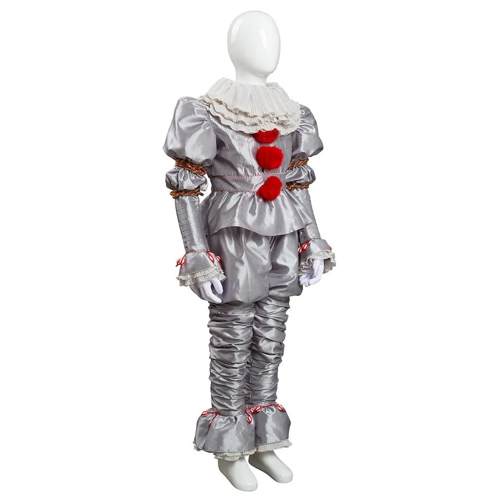 2019 IT 2 Pennywise The Clown Outfit Suit Halloween Cosplay Costume for Kids Children