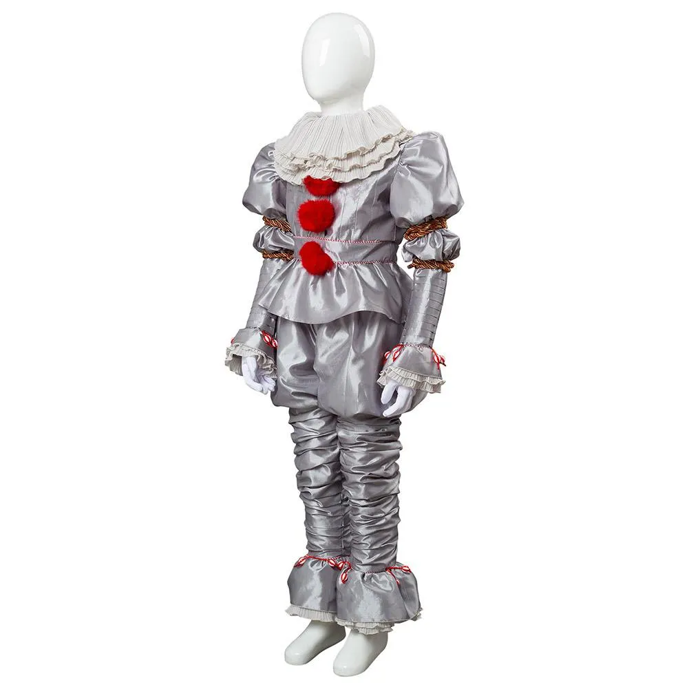 2019 IT 2 Pennywise The Clown Outfit Suit Halloween Cosplay Costume for Kids Children