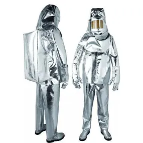 Alumaster Aluminized Fire Safety Suit - EN ISO 11612 Certified, Heat &amp; Flame Resistant, Waterproof, Multi-Layer Protection for Industrial Safety