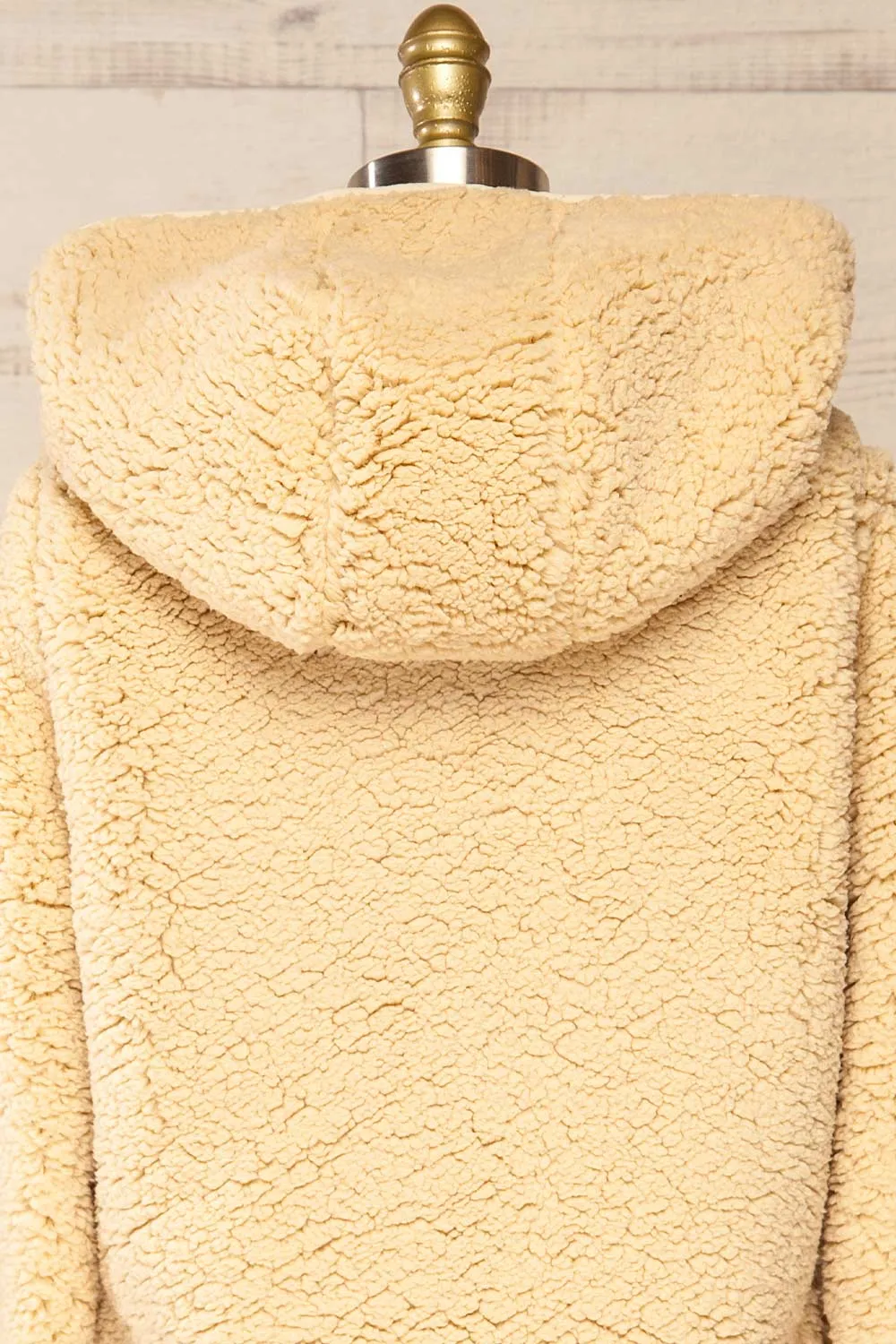 Amstelveen | Beige Fleece Coat w/ Hood and Pockets