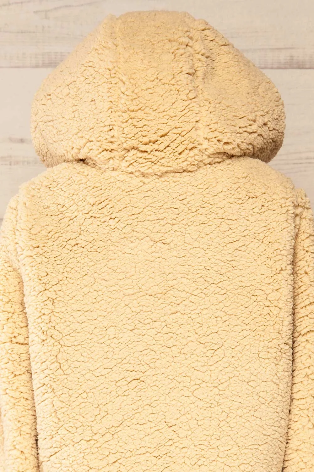 Amstelveen | Beige Fleece Coat w/ Hood and Pockets