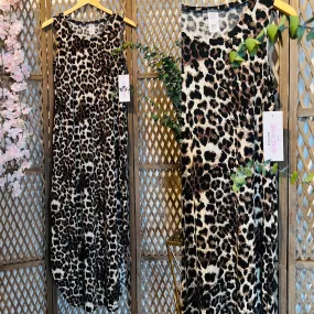 Animal Print Maxi Dress With Pockets