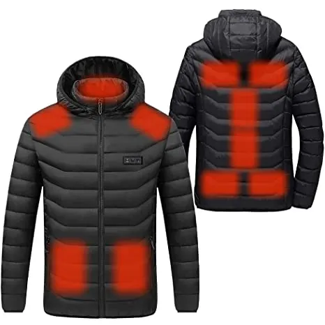 Anniou Unisex Hooded Heated Duck Down Jacket