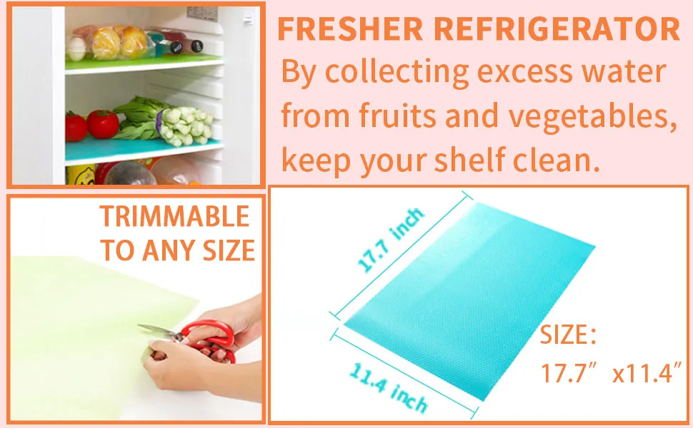 Anti-Slip Easy Clean Fridge Liners 4pc