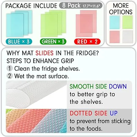 Anti-Slip Easy Clean Fridge Liners 4pc