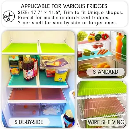 Anti-Slip Easy Clean Fridge Liners 4pc