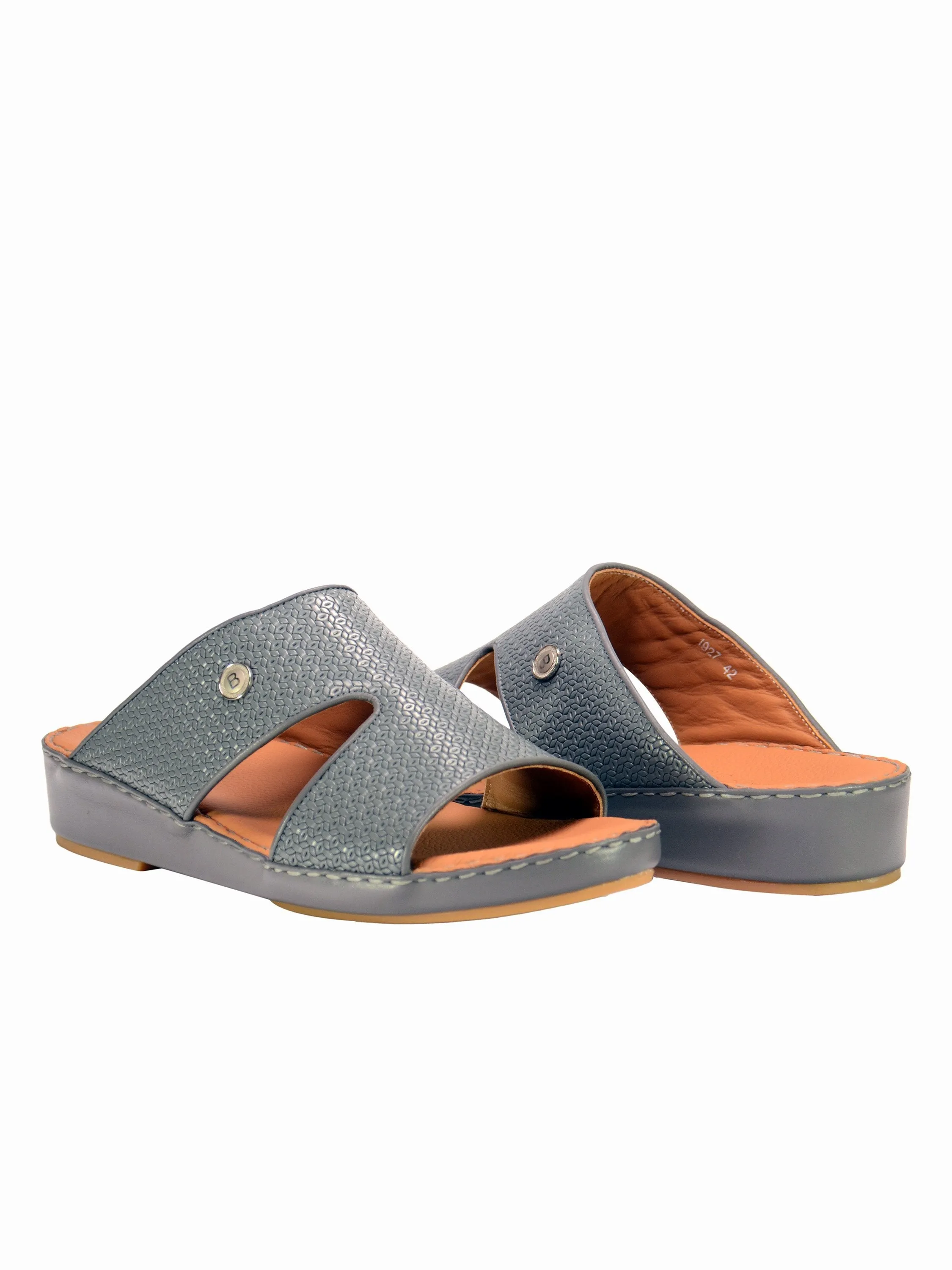 Barjeel Uno 001927 Textured Pattern Arabic Leather Sandals