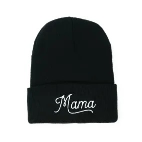 Beanie - Mama - Black w/ White Script