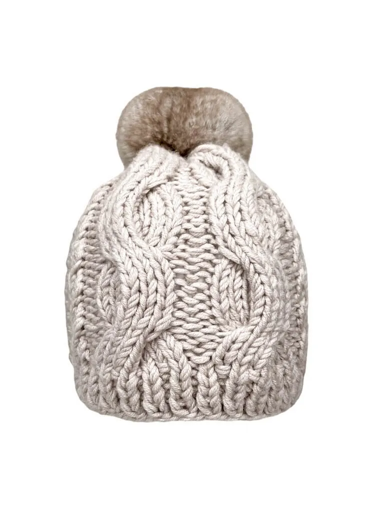 Beige Chinchilla Fur Beanie