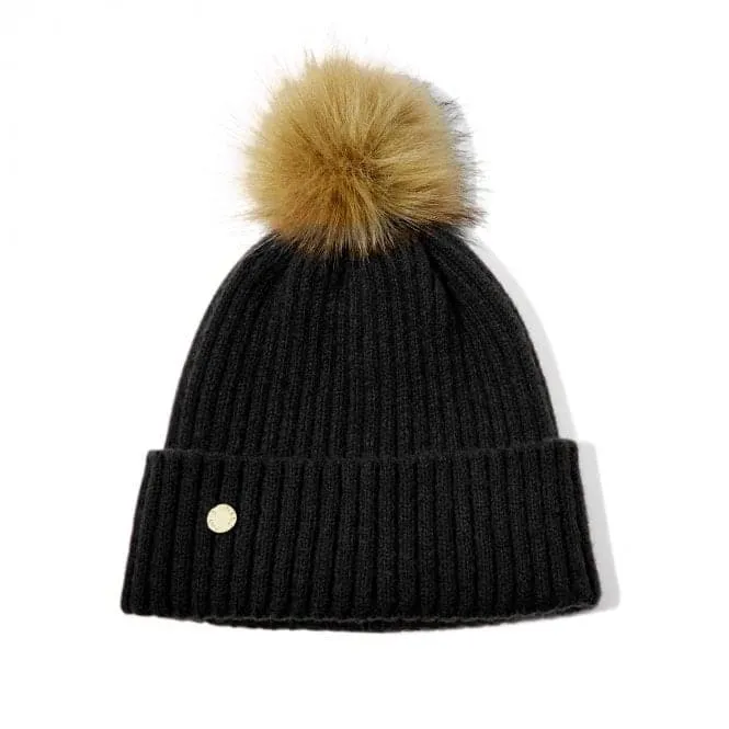 Black Faux Fur Hat KLS536