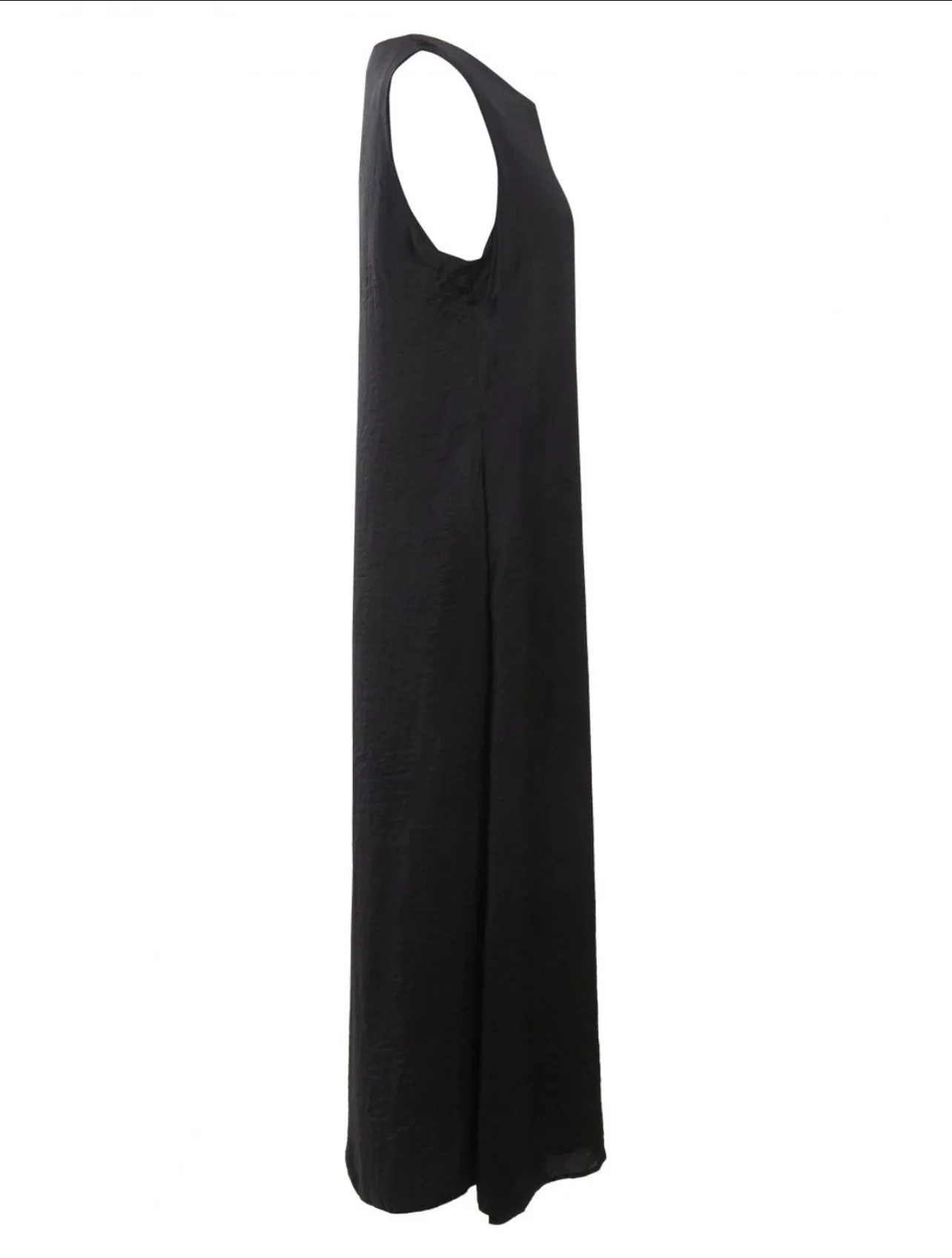 Black Simple Plain Sleeveless Abaya inner slip dress Kaftan Maxi