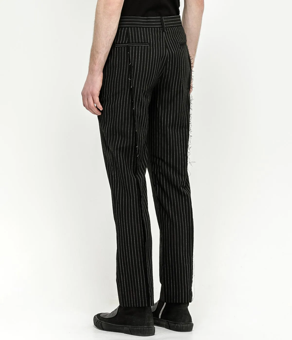 Black Striped Slim Trouser