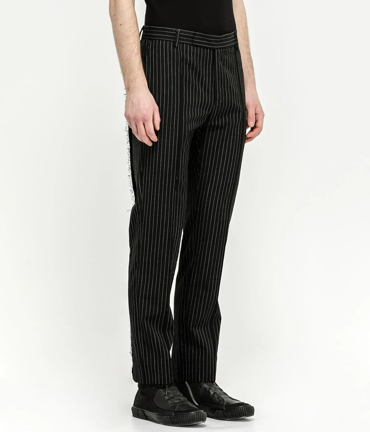 Black Striped Slim Trouser