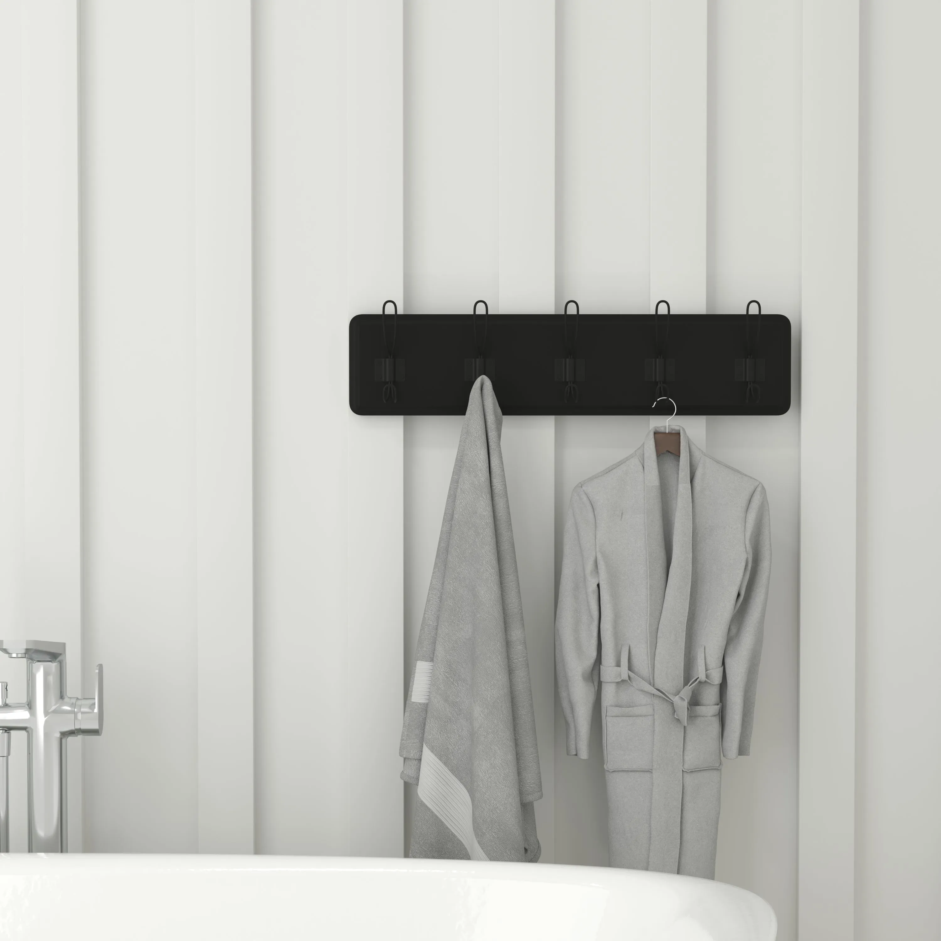 Black Wall Coat Rack HFKHD-GDI-CRE8-432315-GG