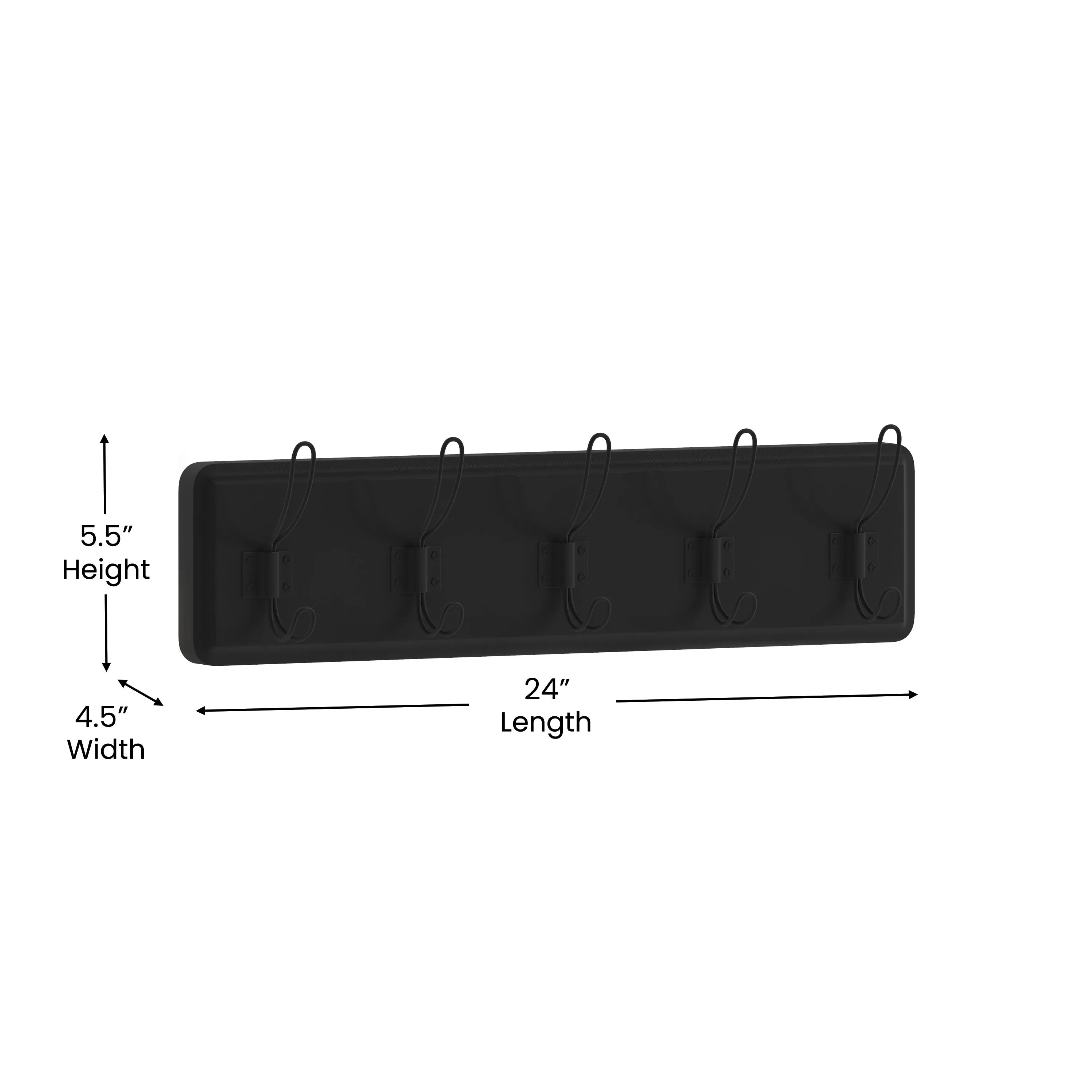 Black Wall Coat Rack HFKHD-GDI-CRE8-432315-GG