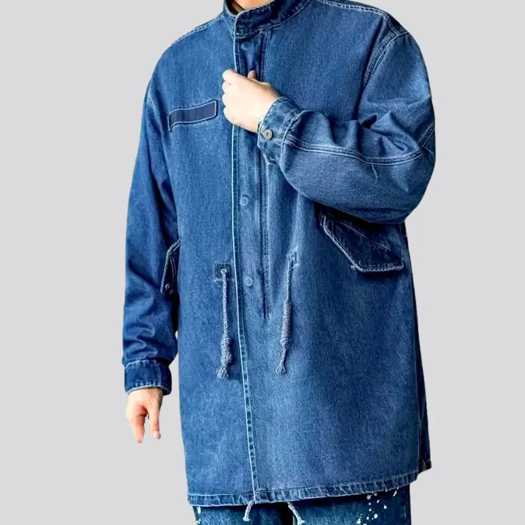 Boho oversized jeans coat for men