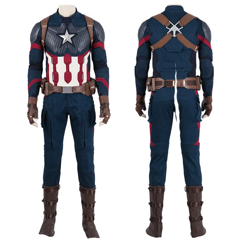 Captain America Costume Civil War Cosplay Superhero Jumpsuit Steven Rogers Battle Suit