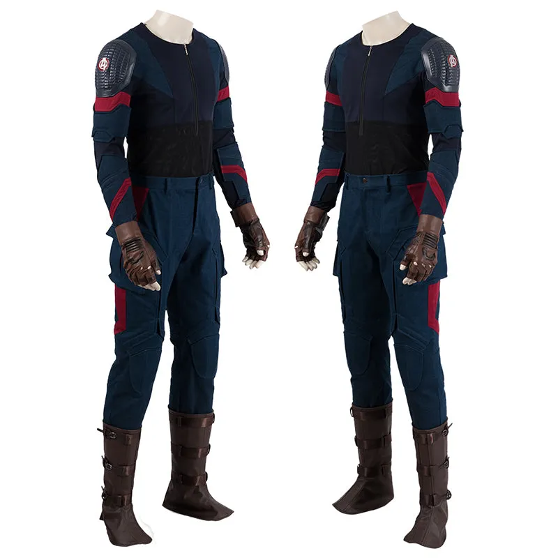 Captain America Costume Civil War Cosplay Superhero Jumpsuit Steven Rogers Battle Suit