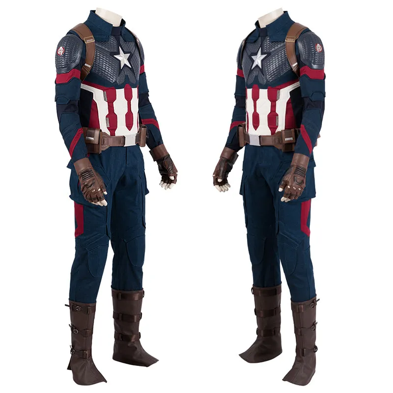 Captain America Costume Civil War Cosplay Superhero Jumpsuit Steven Rogers Battle Suit