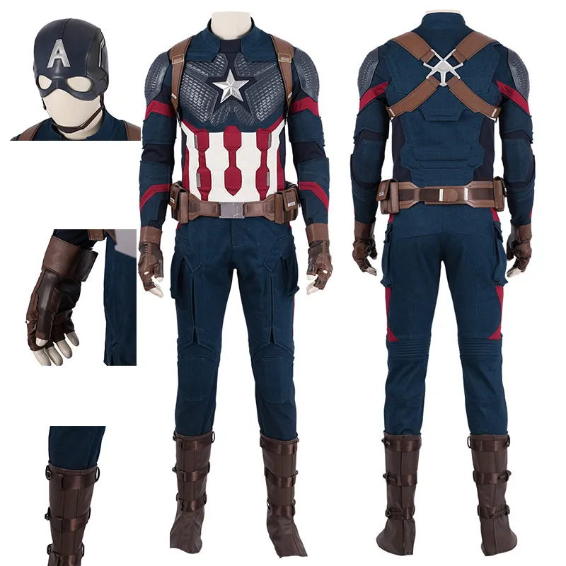 Captain America Costume Civil War Cosplay Superhero Jumpsuit Steven Rogers Battle Suit