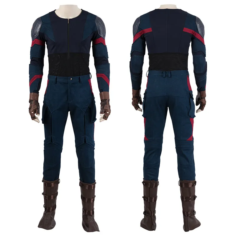 Captain America Costume Civil War Cosplay Superhero Jumpsuit Steven Rogers Battle Suit