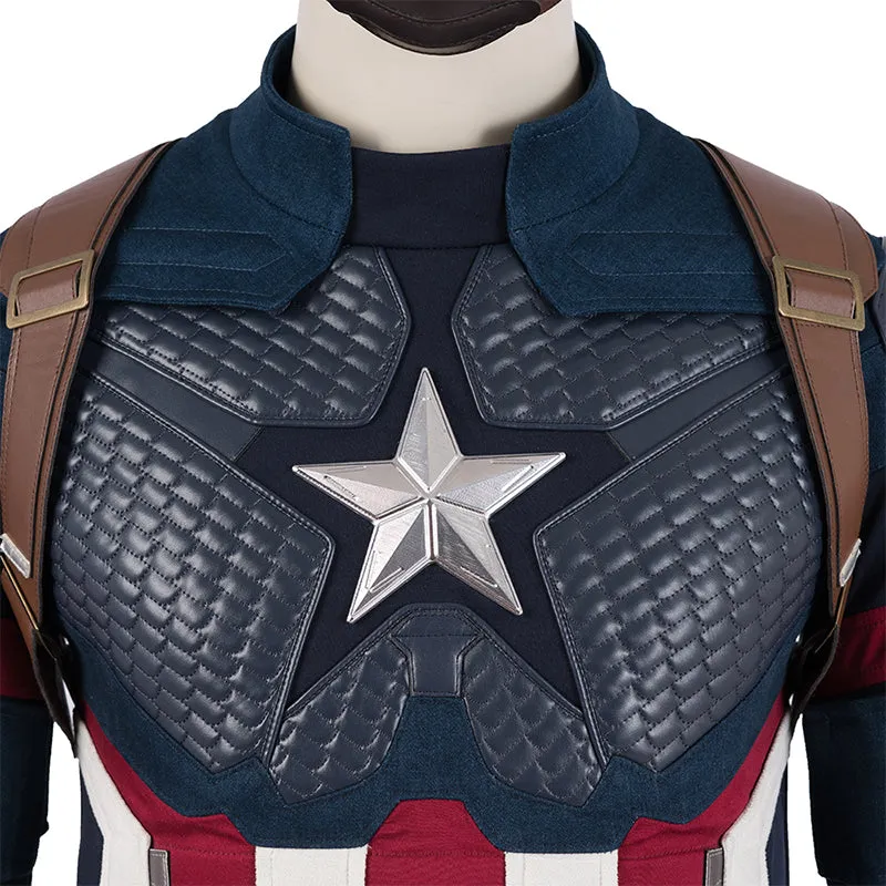 Captain America Costume Civil War Cosplay Superhero Jumpsuit Steven Rogers Battle Suit