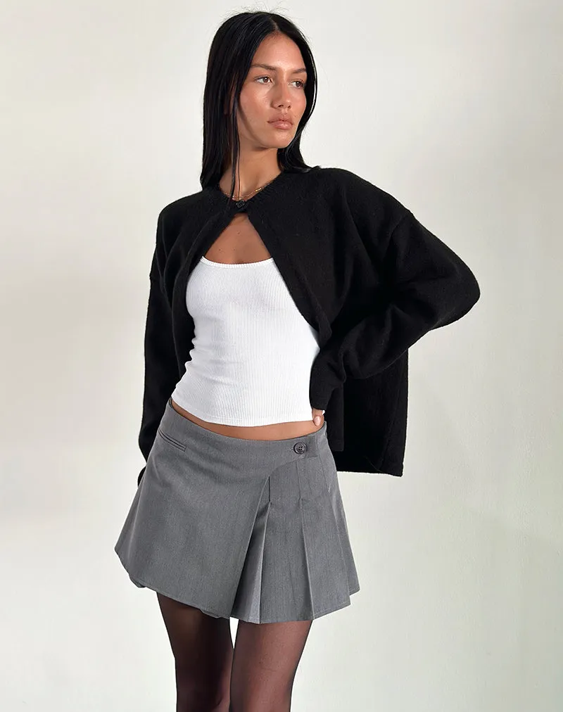 Carwita Panel Wrap Mini Skirt in Charcoal