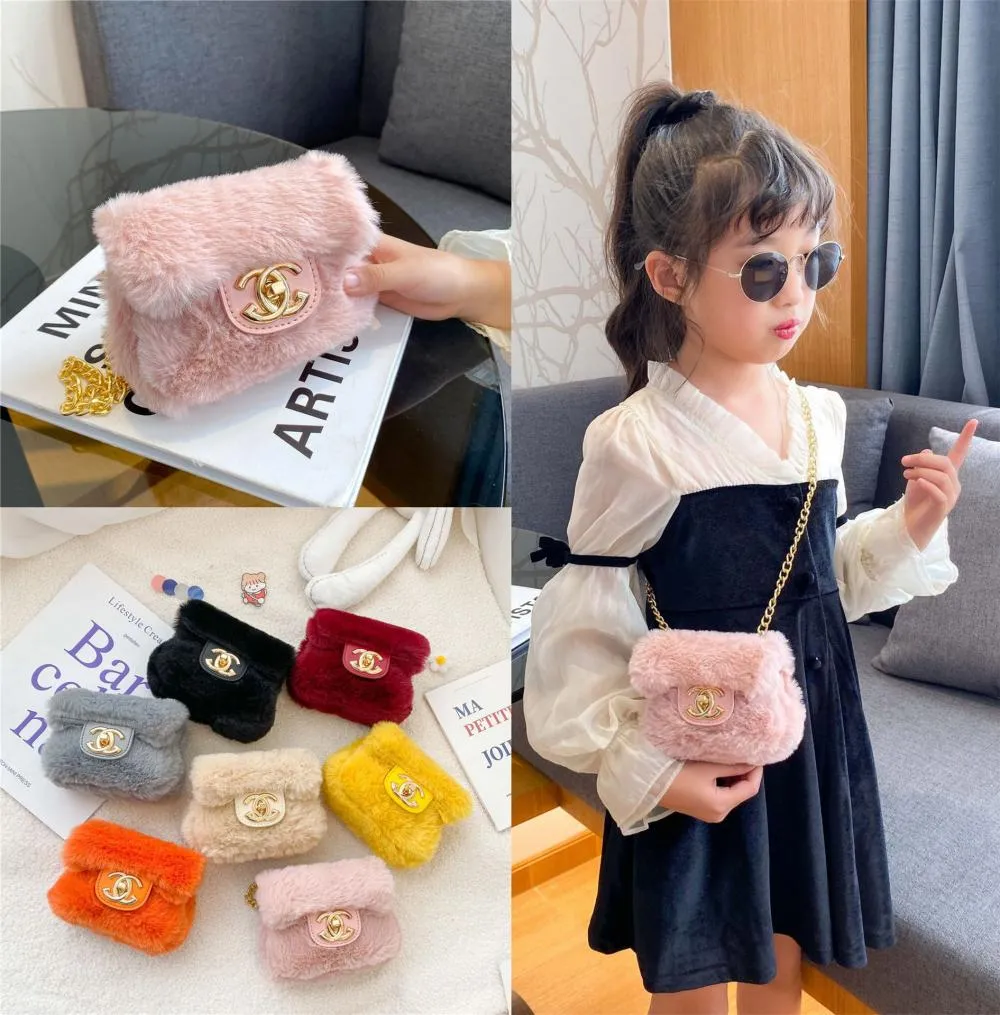 Children Autumn And Winter Plush Chain Crossbody Bag Wholesale Girl Clothing