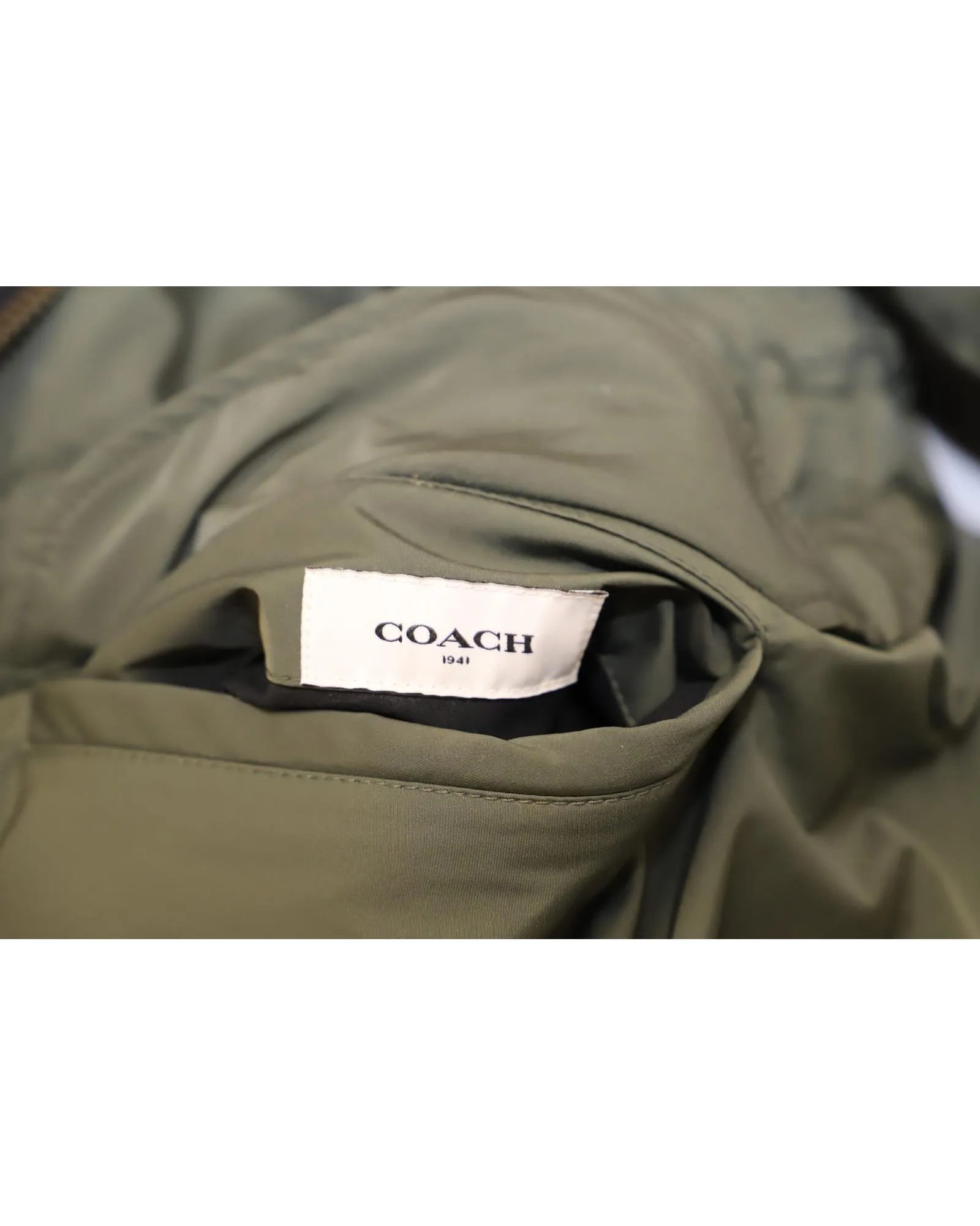 Coach 1941 Shearling Reversible Parka in Green Polyester