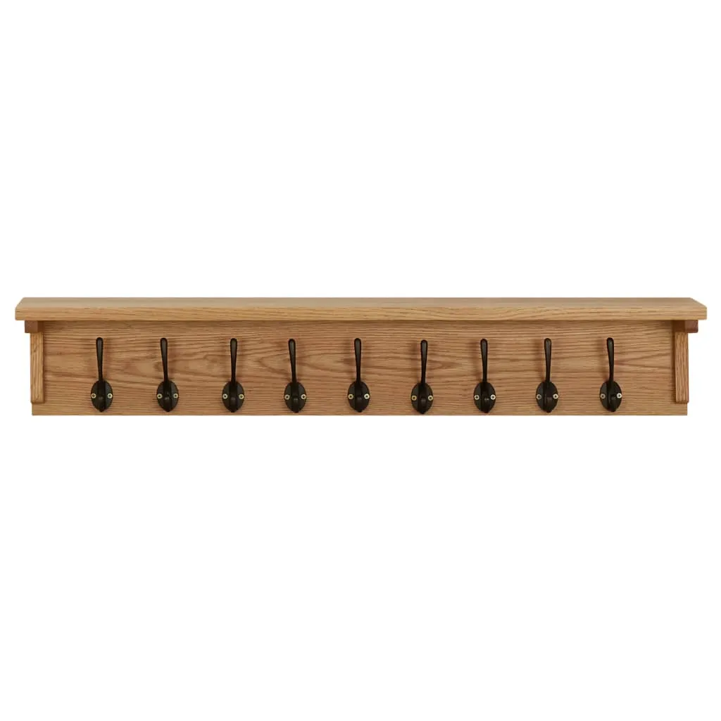 Coat Rack 90x16x16 cm Solid Oak Wood