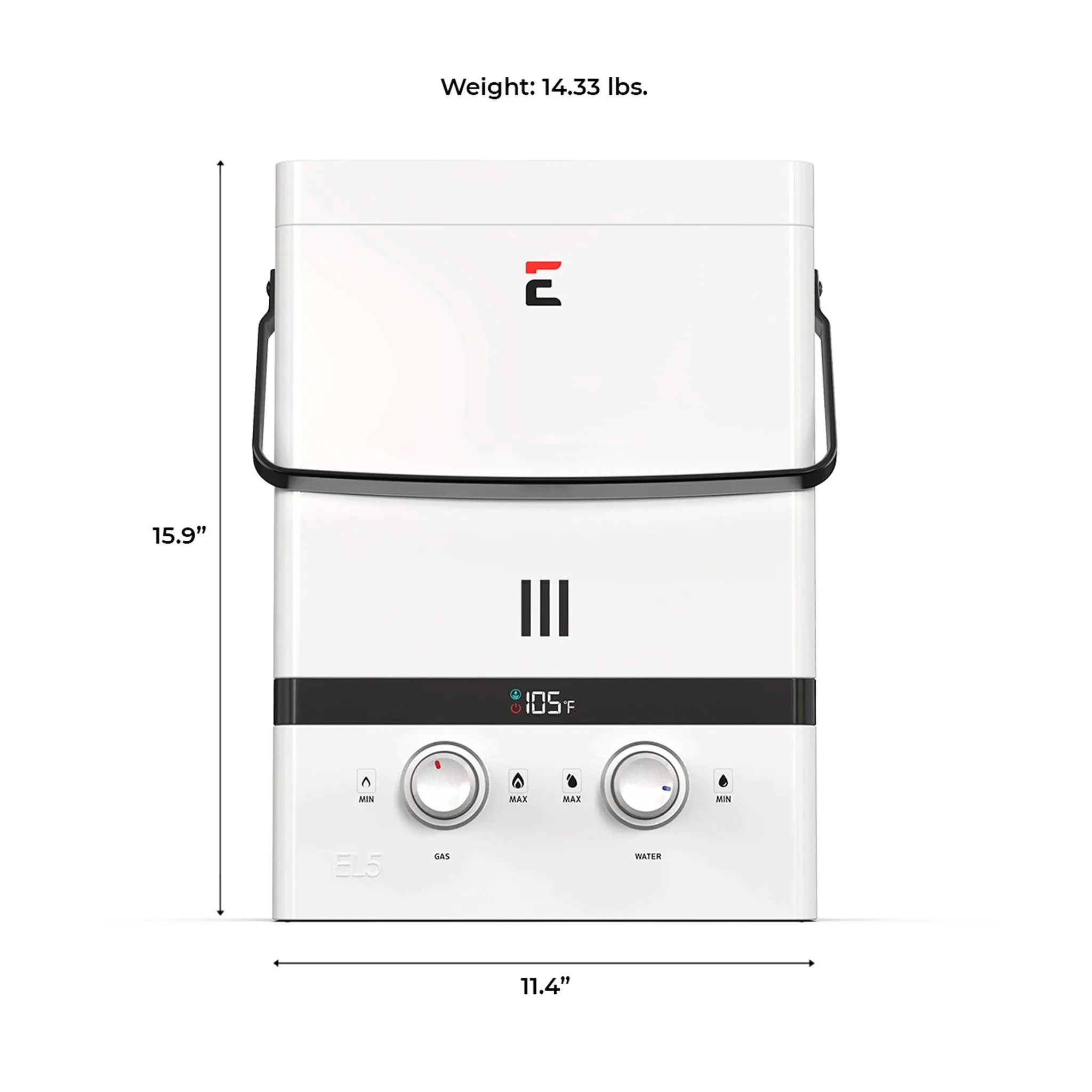 Eccotemp Luxe EL5 1.5 GPM 37K BTU Outdoor Portable Tankless Water Heater with LED Display