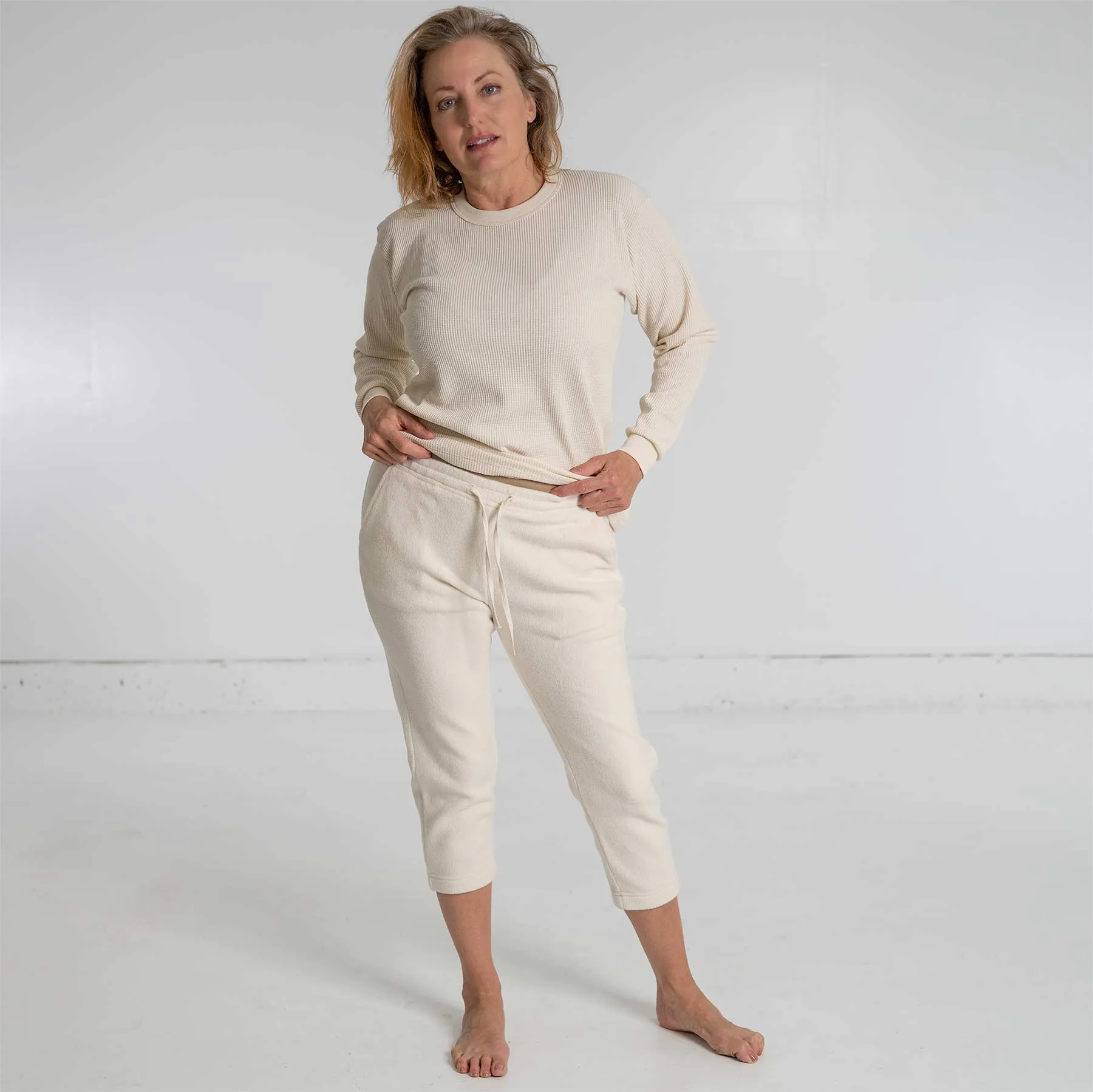 FINN 100% Organic Cotton Fleece 3/4 Jogger Pants For Women (Quinn)