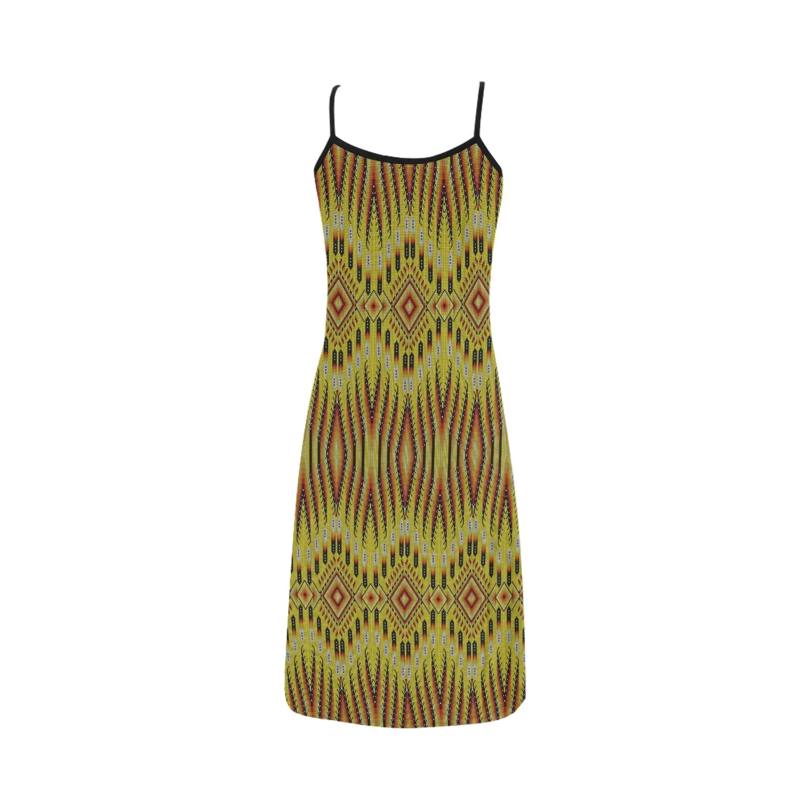 Fire Feather Yellow Alcestis Slip Dress