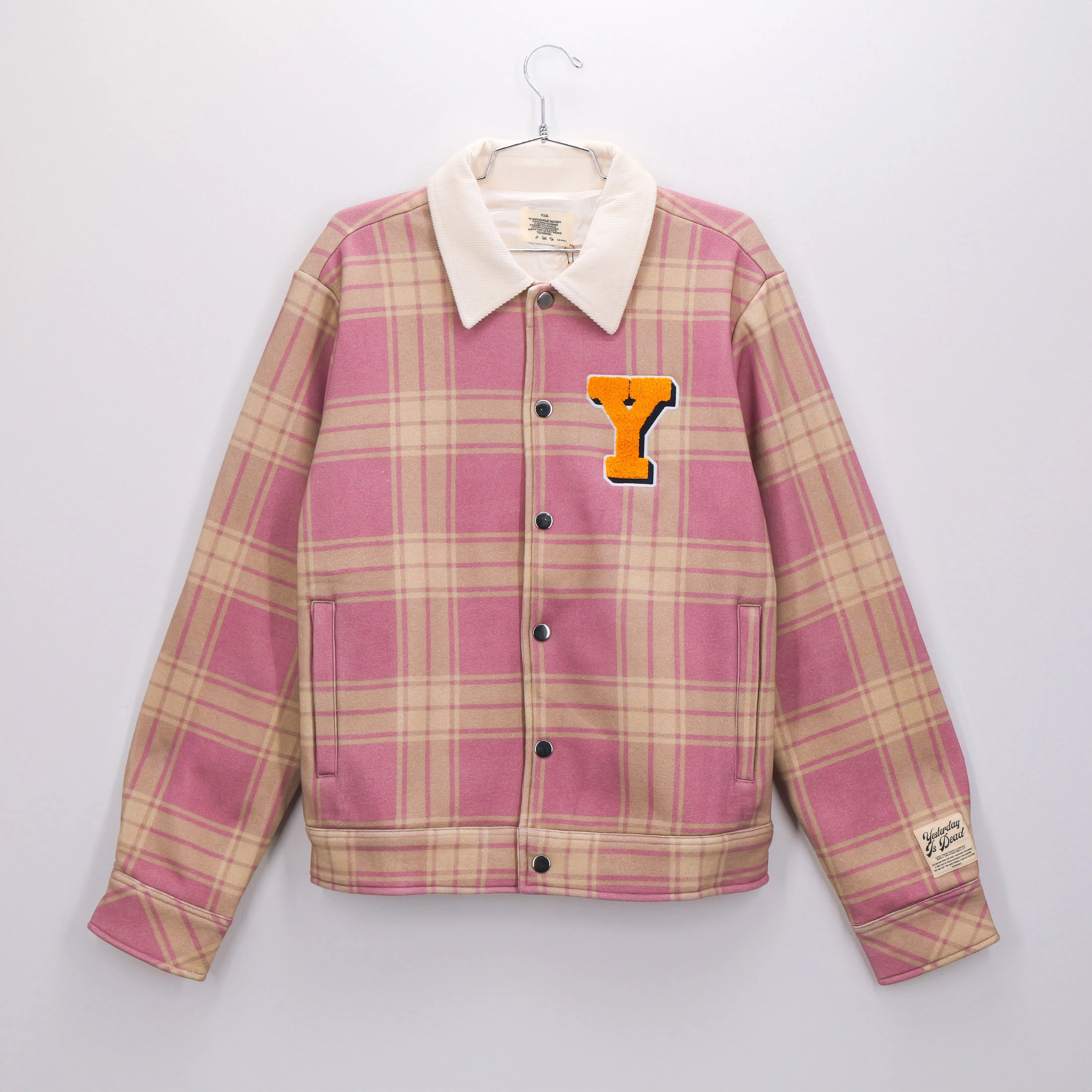 Flannel Trucker Jacket Wine/Cream