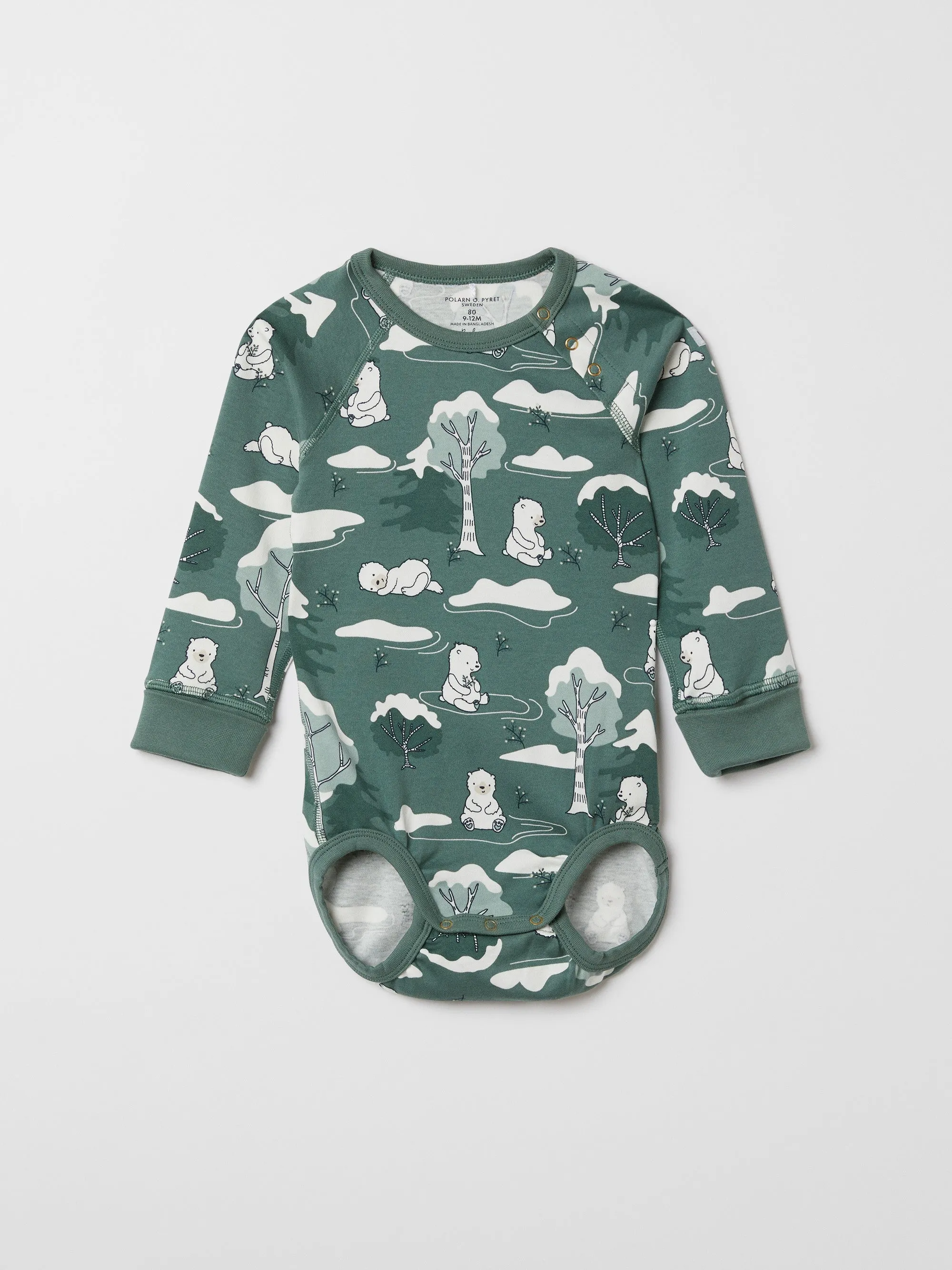 Forest Bear Print Babygrow