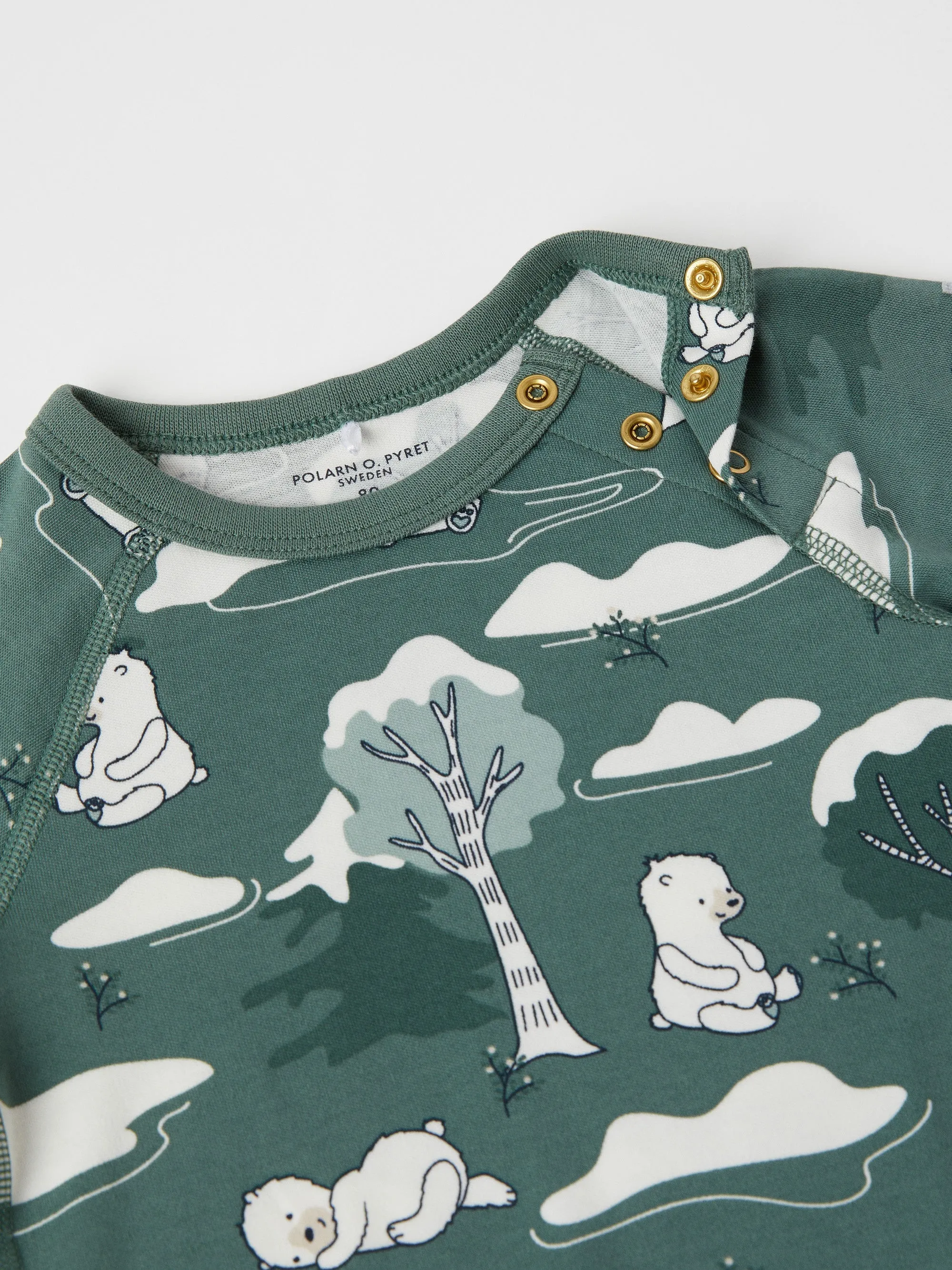 Forest Bear Print Babygrow