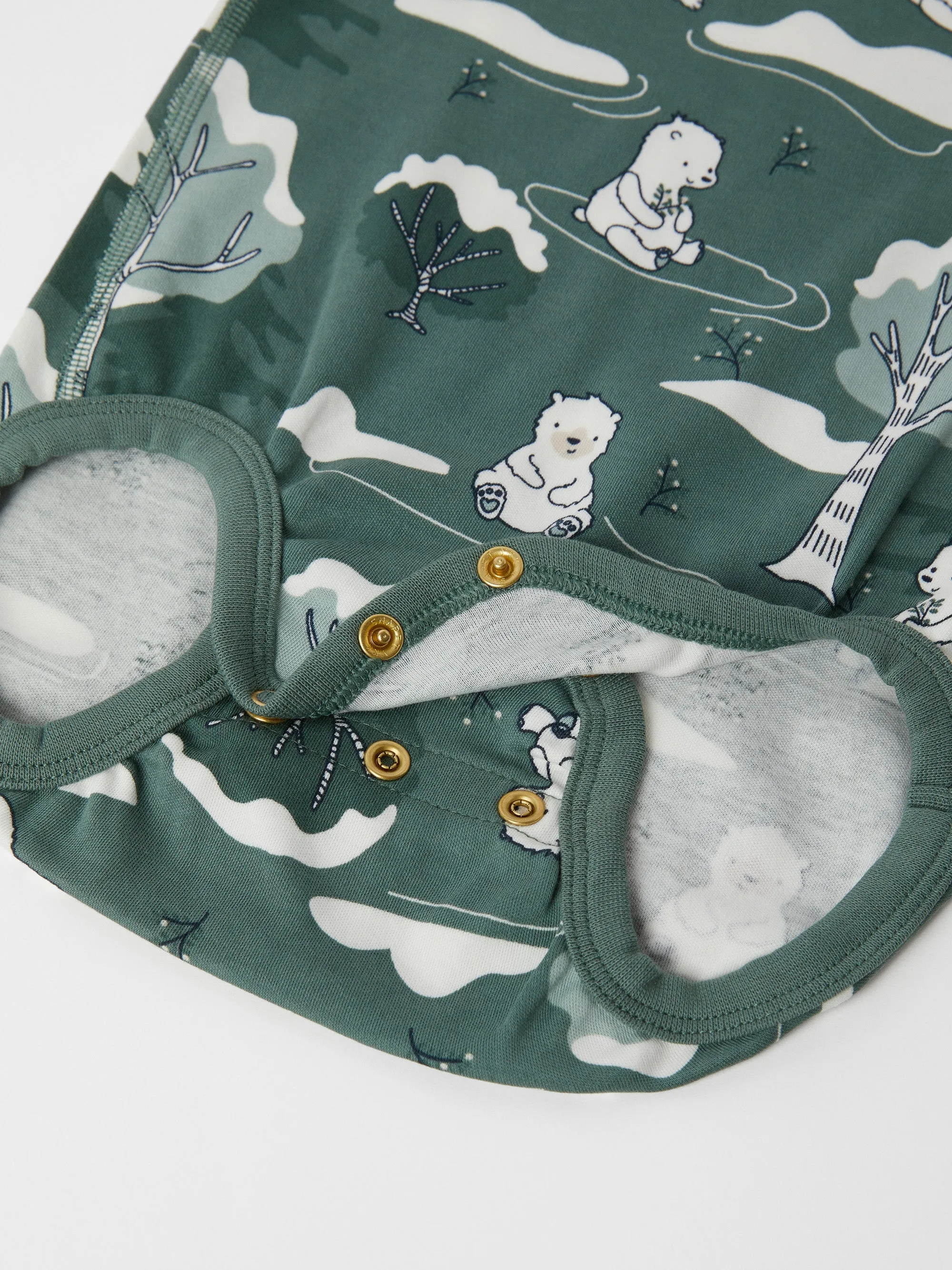 Forest Bear Print Babygrow