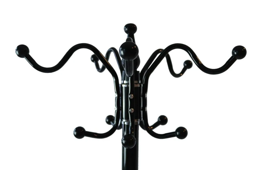 FREESTANDING METAL ROTARY HANGER GLAMOR BLACK GLOSS MARBLE BASE