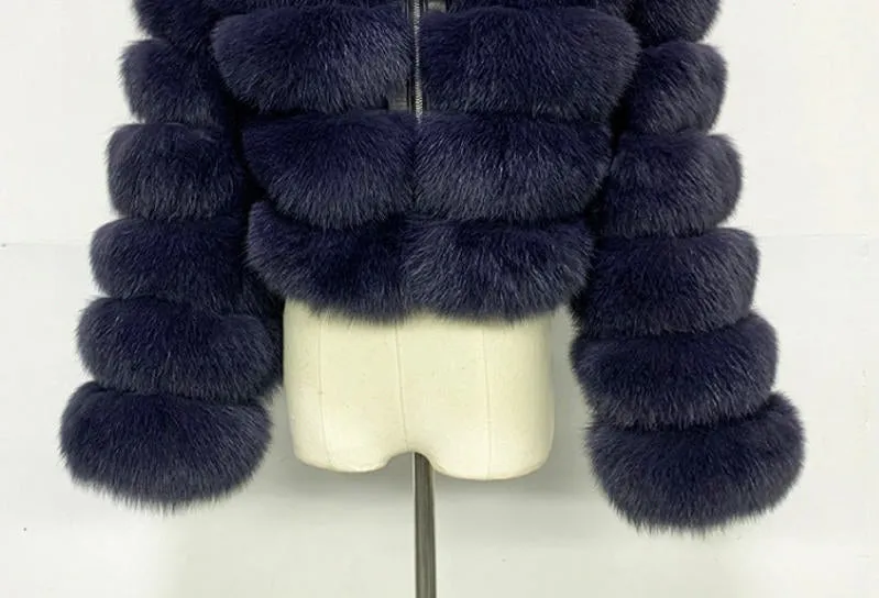 Hooded Faux Fur Bubble Coat