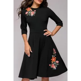 Ketty More Women Elegant Embroidered Slim Dress-KMWDC5146