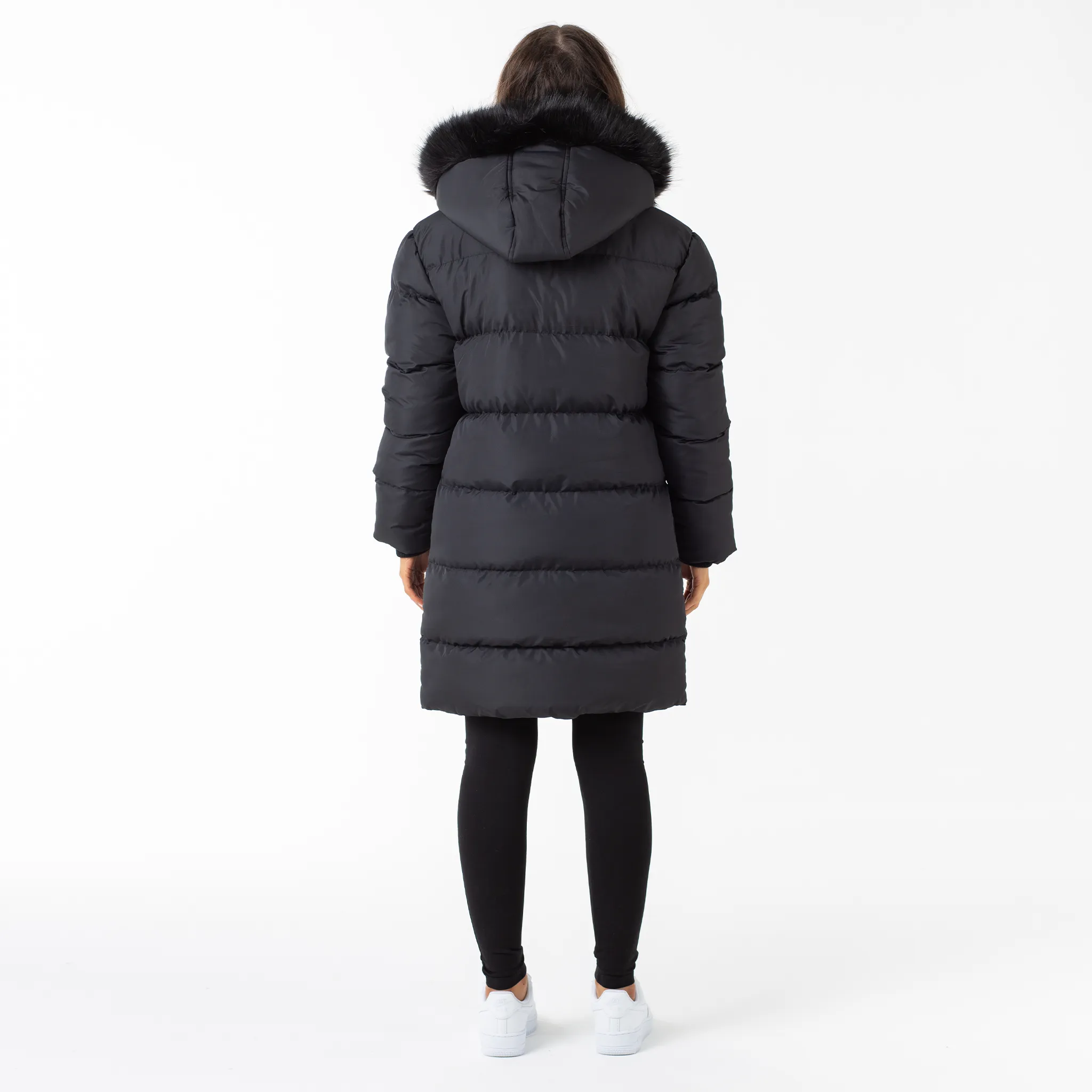 Longline Faux Fur Parka | Black