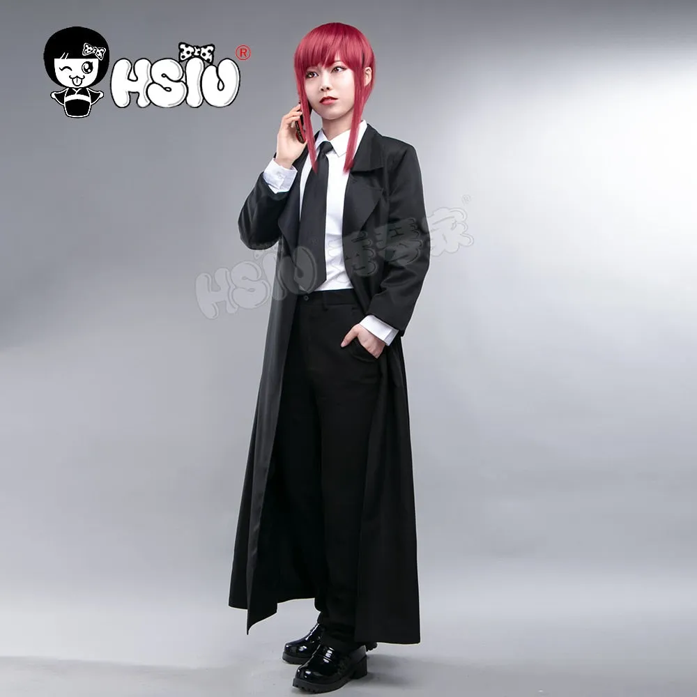 Makima/Power black trench coat   white shirt   trousers   tie Cosplay Uniform Chainsaw Man