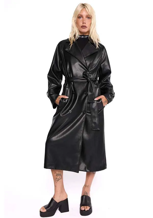 Mara Faux Leather | TRENCH COAT