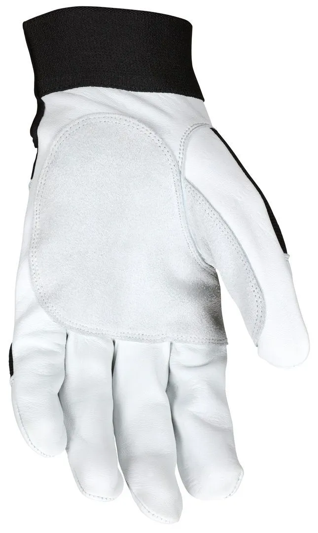 MCR Safety 906DP Rugged Grain Goatskin with Cowhide Double Palm Mechanics Work Gloves, Black, 1 Each