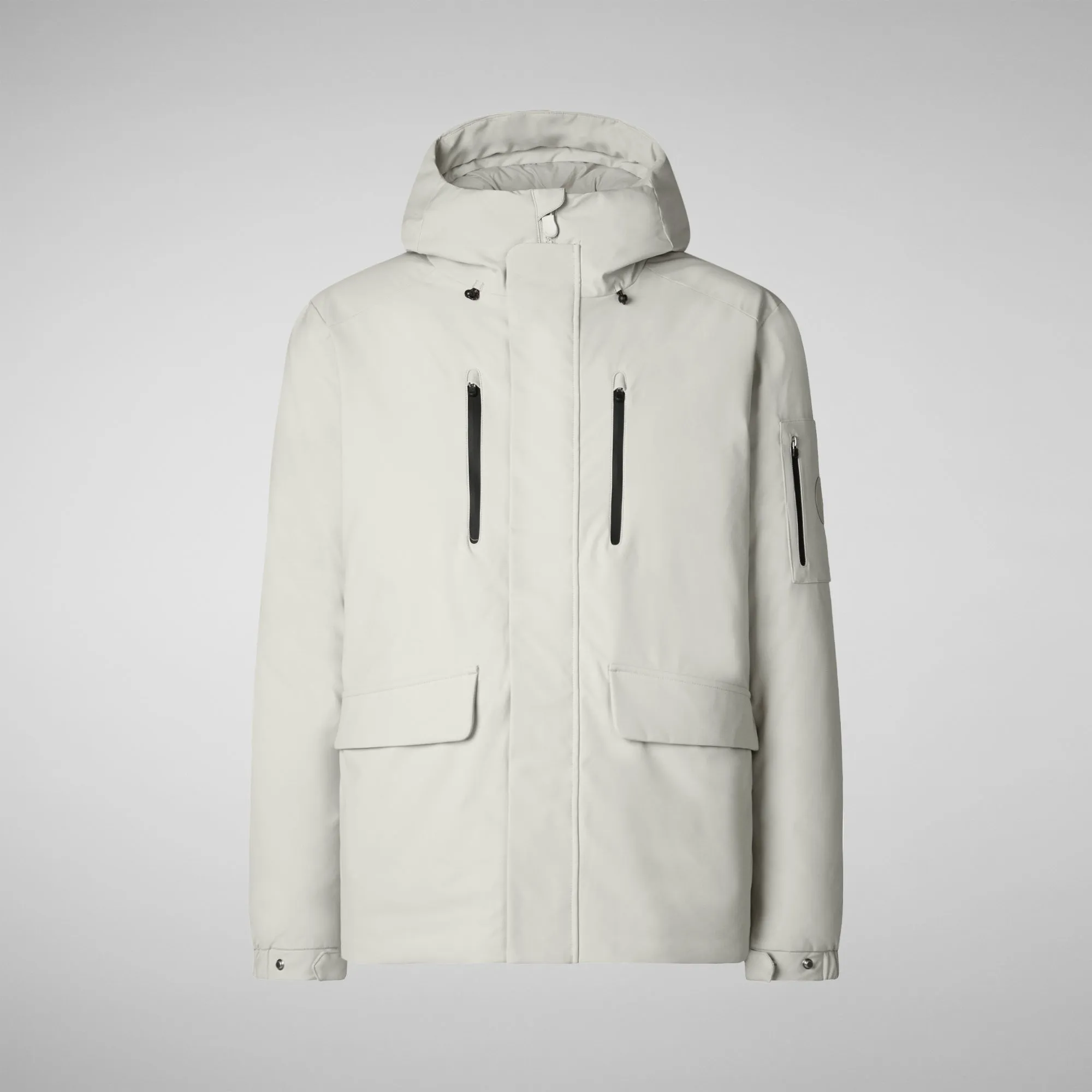 Men's  hooded parka Hiram in rainy beige