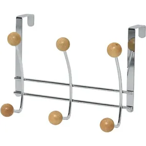 Metal Hook Rack With 6 Wooden Balls